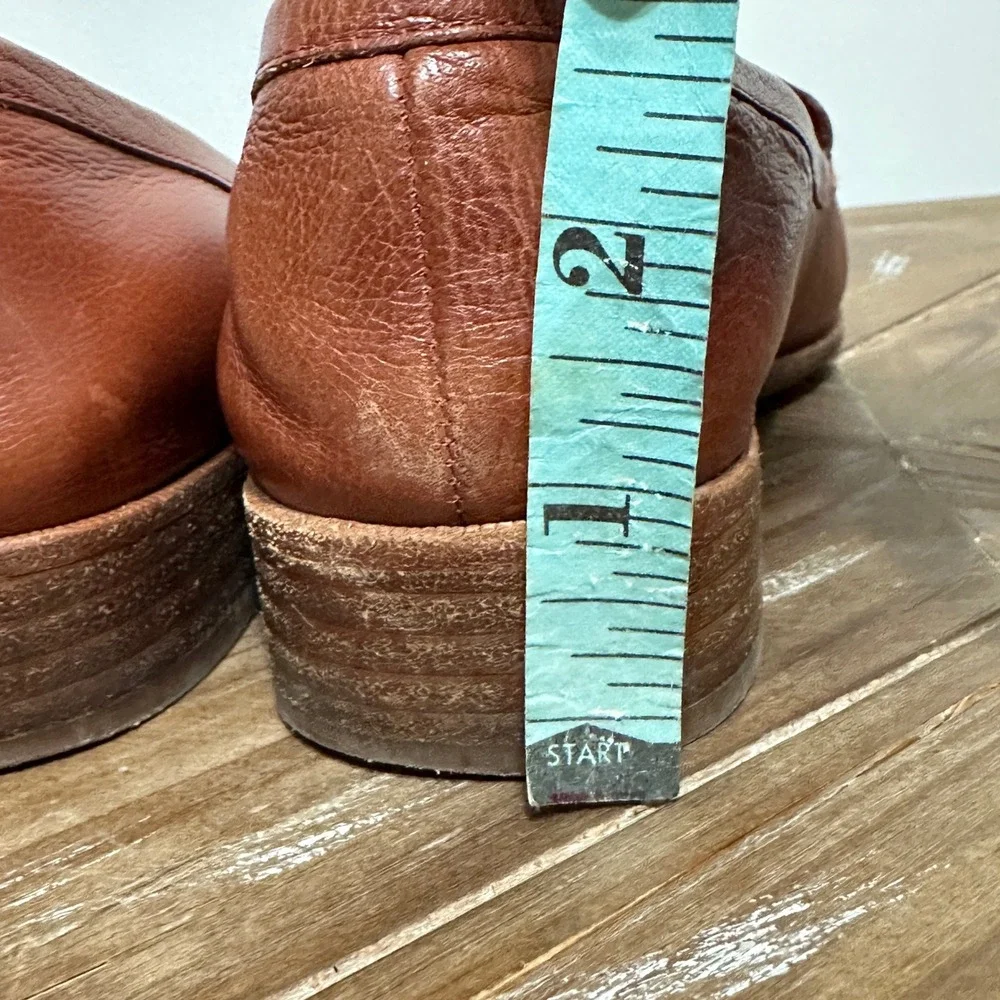 Madewell The Frances Loafer Pecan Brown Leather Pointed Toe Flat H2419 Women 8.5